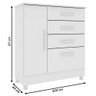 Cômoda Chicago 1 Porta 4 Gavetas Neve 13558 - Tcil Móveis - 4