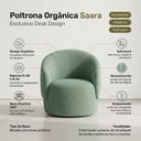Ver imagem 3 de Poltrona Decorativa Giratória Saara Orgânica Sala de Estar Bouclê Verde Menta - Desk Design
