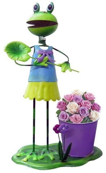 Boneco Sapo De Ferro Decoraçao Jardim E Flores (Bon-M-12)