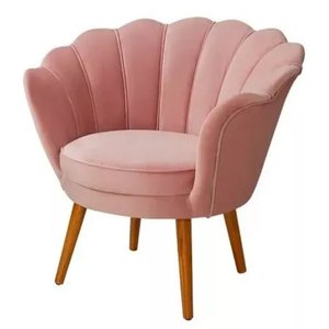 Poltrona Decorativa Pétala de Flor Sala Esmaltaria Salão Escritório Rose Rosê