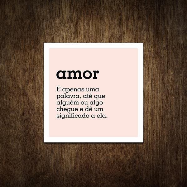 Placa Decorativa - Significado do Amor 27x27