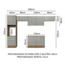 Ver imagem 4 de Armário de Cozinha Completa 340cm Rustic/Cinza Lux Madesa 01