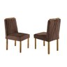 Conjunto Sala de Jantar 6 Lugares Mesa Lisy Madeira Maciça e 6 Cadeiras Safira Veludo Móveis Mundial - 4