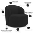Ver imagem 4 de Sofá 2 Lugares 170cm com Poltrona Giratória Orgânica Heidy F04 Veludo Preto - Lyam Decor