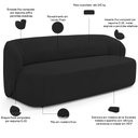 Ver imagem 3 de Sofá 2 Lugares 170cm com Poltrona Giratória Orgânica Heidy F04 Veludo Preto - Lyam Decor