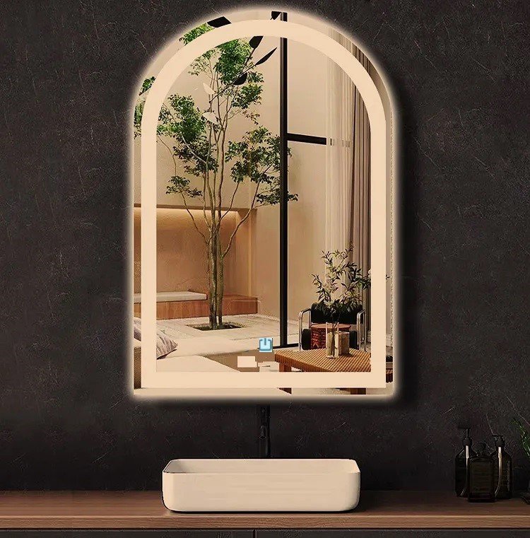 Ver imagem 5 de Espelho Jateado Arco Iluminado com Led Quente Touch 100x80cm