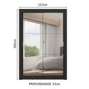 Ver mais imagens de Guarda-roupa Solteiro 2 Portas de Correr com Espelhos 2 Gavetas Preto Vivare Madesa Preto