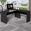 Ver imagem 1 de Escrivaninha L Escritório 1,50m X 1,50m Pés Painel F5 Office Cor:preto