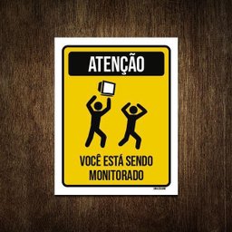 Placa Decorativa - Atenção Você Está Sendo Monitorado 36x46 - 1