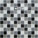 Ver imagem 7 de Pastilhas de Vidro Cinza e Preta Mescla Cristal Brilhante Cozinha Banheiro Piscina 30x30cm