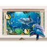 Papel de Parede Vida Marinha Golfinhos Mar 3d At66 - 3