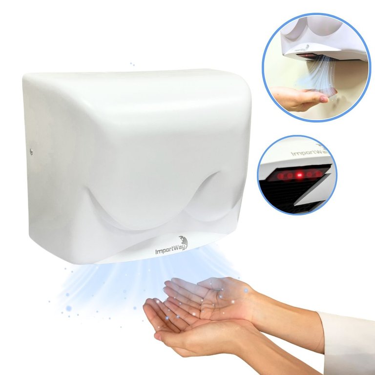 Secador de Mãos Automático 16 M/s Elétrico 1500w Sensor Banheiro Alto Fluxo 110v Importway Iwsma-16