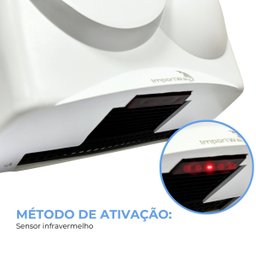 Secador de Mãos Automático 16 M/s Elétrico 1500w Sensor Banheiro Alto Fluxo 110v Importway Iwsma-16 - 5
