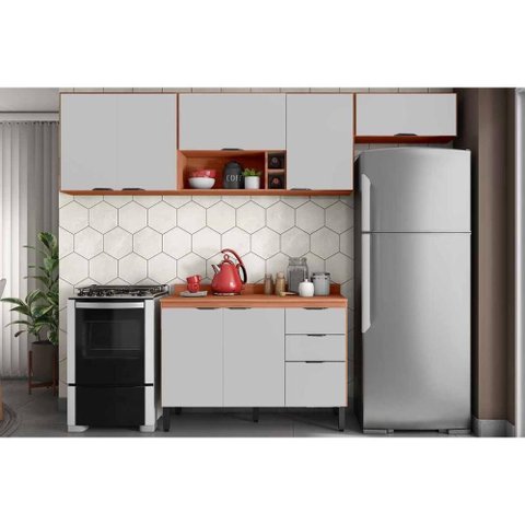 Kit Cozinha Demóbile 4 Peças Firenze C4p254 Amendola/nude Prime Tx