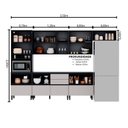 Ver imagem 3 de Cozinha Modulada 6 Peças 11 Portas 6 Gavetas MDF Dodradiça Slow Motion Lúmina Itatiaia Grafite/Fendi Cinza