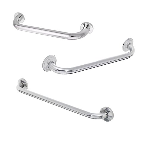 Alça de Apoio Barra Inox Banheiro Kit 3 Unidades 30cm 40cm 60cm Idoso Cadeirante Acessibilidade Segu