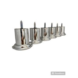 Kit 12 Pés para Sofá e Poltrona e Moveis de Madeira 6cm de Altura Metalizado - 4