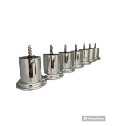 Kit 12 Pés para Sofá e Poltrona e Moveis de Madeira 6cm de Altura Metalizado - 3
