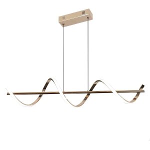 Pendente Espiral Rose Gold Led 30w Bivolt Alumínio e Silicone 3 Tons de Cor 3000k 4000k 6500k Design