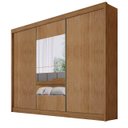 Ver imagem 1 de Guarda Roupa Casal com 03 Portas de Correr, 06 Gavetas e Kit 01 Espelhos Front Novo Horizonte Cumaru