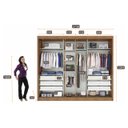 Ver imagem 5 de Guarda Roupa Casal com 03 Portas de Correr, 06 Gavetas e Kit 01 Espelhos Front Novo Horizonte Cumaru