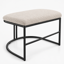 Ver imagem 2 de Kit 2 Puf Poltrona Lua Premium Base Metal Preta Boucle Bege