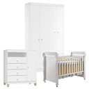 Ver imagem 1 de Quarto de Bebê 4 Portas Ternura Baby com Berço Mirelle Branco Brilho - Incorplac