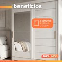 Ver imagem 5 de Guarda Roupas Casal 2 Portas de Correr 4 Gavetas Frisado com Espelho 100% MDF Flower