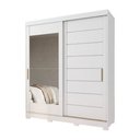 Ver imagem 1 de Guarda Roupas Casal 2 Portas de Correr 4 Gavetas Frisado com Espelho 100% MDF Flower