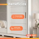 Ver imagem 2 de Guarda Roupas Casal 2 Portas de Correr 4 Gavetas Frisado com Espelho 100% MDF Flower