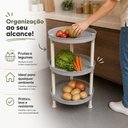 Ver imagem 7 de Fruteira Redonda 3 Andares Cinza Prateleira Multiuso Plastica Organizador Cozinha Porta Legumes Cest