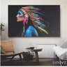 Quadro Canvas Indian Mix Cult 60X40Cm Slim Branca D009 - 2