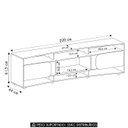 Ver imagem 4 de Rack Tv 86 Pol 220cm com 2 Portas Reno Cedro/off White A09 - Mpozenato