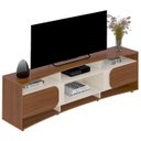 Ver imagem 2 de Rack Tv 86 Pol 220cm com 2 Portas Reno Cedro/off White A09 - Mpozenato