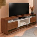 Ver imagem 1 de Rack Tv 86 Pol 220cm com 2 Portas Reno Cedro/off White A09 - Mpozenato