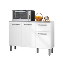 Ver imagem 1 de Balcão de Cozinha 3 Portas Mila Home 1 Gaveta MDP 120cm :Branco