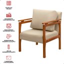 Ver imagem 7 de Kit 4 Poltrona Sala Decorativa Dallas Estofada Veludo Bege Base Madeira Castanho - Arkell