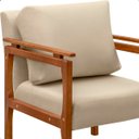 Ver imagem 3 de Kit 4 Poltrona Sala Decorativa Dallas Estofada Veludo Bege Base Madeira Castanho - Arkell
