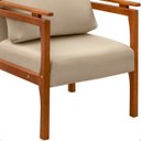 Ver imagem 4 de Kit 4 Poltrona Sala Decorativa Dallas Estofada Veludo Bege Base Madeira Castanho - Arkell