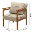 Ver mais imagens de Kit 4 Poltrona Sala Decorativa Dallas Estofada Veludo Bege Base Madeira Castanho - Arkell
