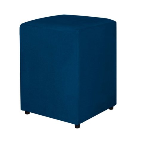 Puff Quadrado Suede Azul Royal - Belliv Decor