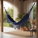 Ver imagem 3 de Redesdedormir.com Rede de Dormir Artesanal Ostra, Azul Royal, 100% Algodão Natural, Casal, 2,80m X 1