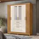 Ver imagem 3 de Conjunto Guarda Roupa Espelho e Comoda Fuji Freijo Off White