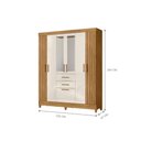 Ver imagem 4 de Conjunto Guarda Roupa Espelho e Comoda Fuji Freijo Off White