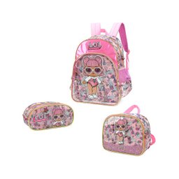 Kit Mochila Infantil Lol Surprise Rosa + Lancheira E Estojo - 2 Kit Mochila Infantil Lol Surprise Rosa + Lancheira E Estojo - 2