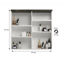 Ver imagem 2 de Armário Espelheira de Banheiro 90cm 02 Portas Ref 920 Cewal - Portoro/branco