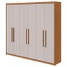 Guarda Roupa Casal Ambiente Áries 6 Portas Amêndoa Clean Off White - Lopas - 1