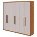 Ver imagem 1 de Guarda Roupa Casal Ambiente Áries 6 Portas Amêndoa Clean Off White - Lopas