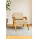 Ver imagem 7 de Kit 2 Poltronas Decorativas Mona Braço Madeira Maciça: Linho Bege