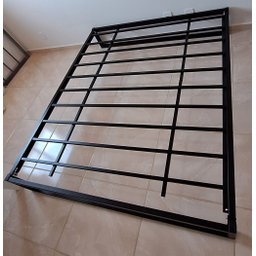 Cama Casal Robusta Aço Ferro Tamanho Padrão 138cmx188cm Cor Preto Estilo Industrial Ca-03 - 3